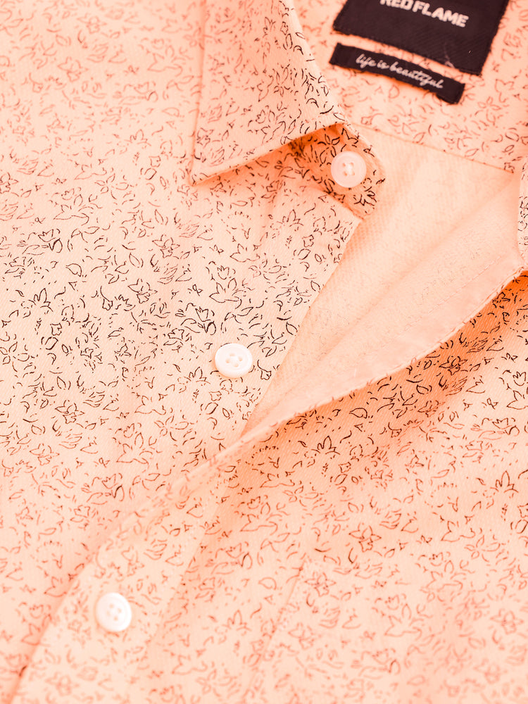 Orange Printed Shirt