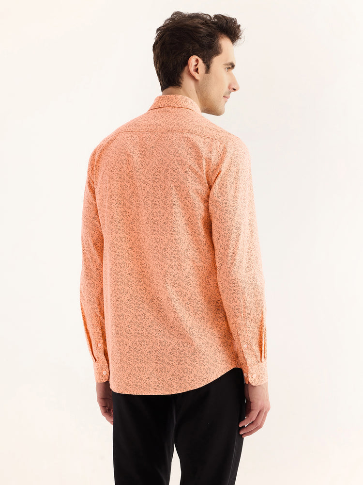 Orange Printed Shirt