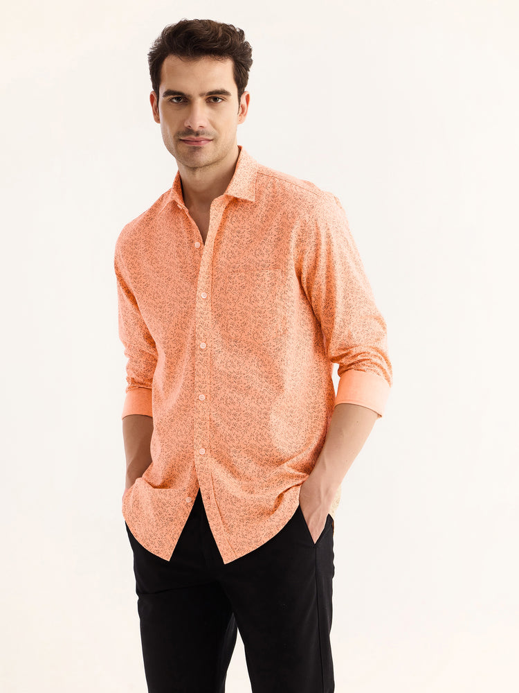 Orange Printed Shirt