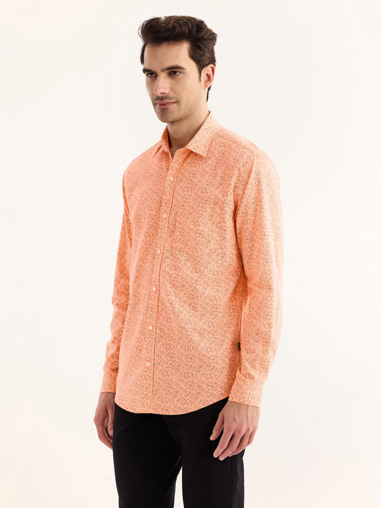 Orange Printed Shirt