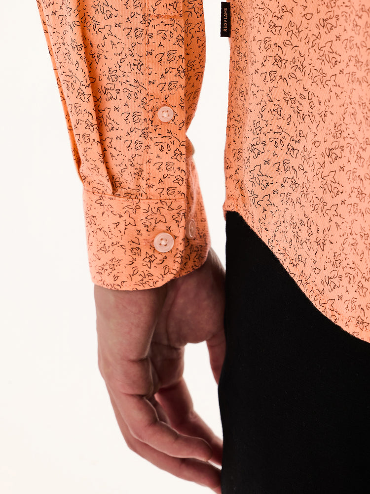 Orange Printed Shirt