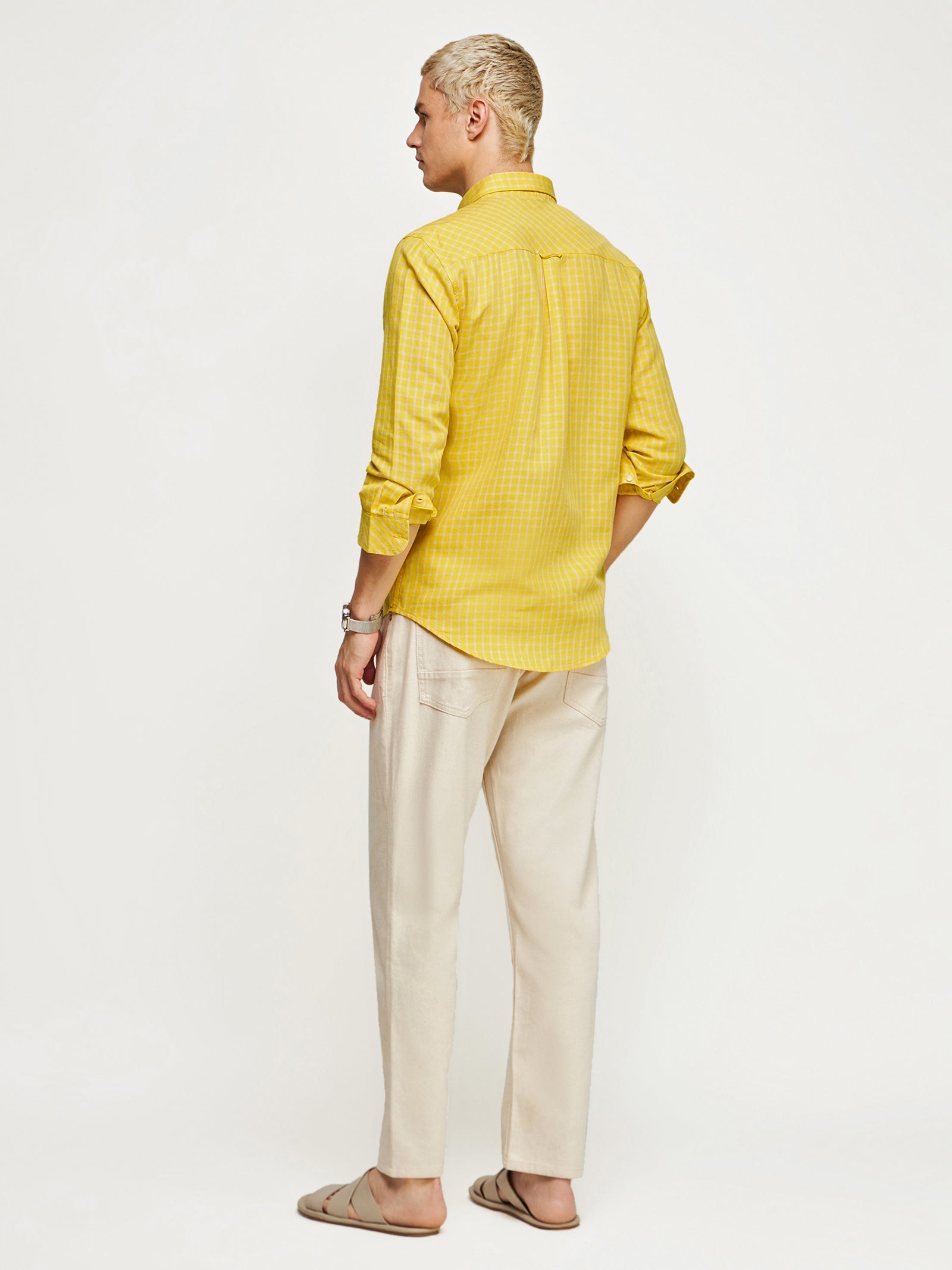 Checked Linen Cotton Shirt
