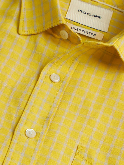 Checked Linen Cotton Shirt