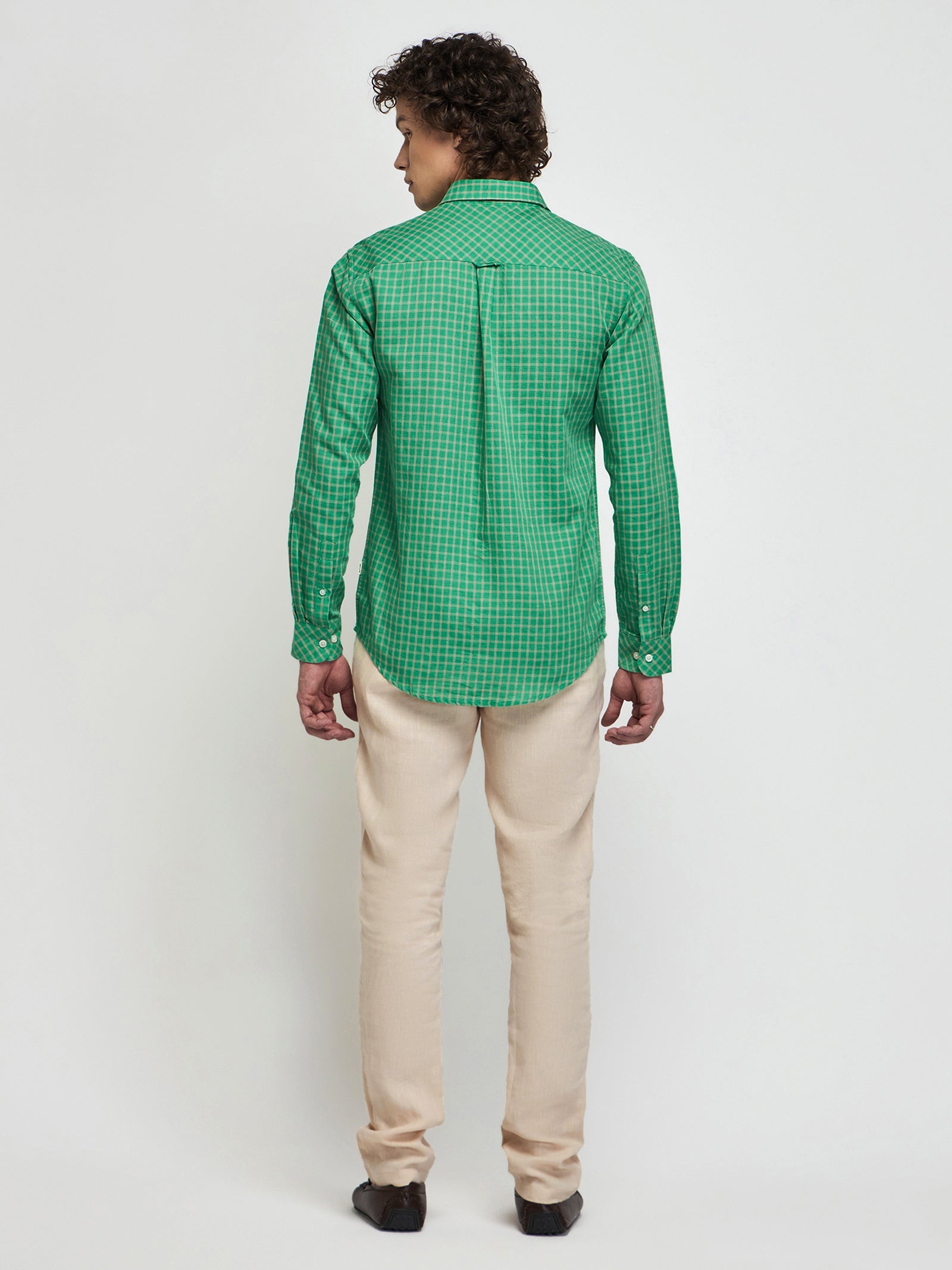 Checked Linen Cotton Shirt