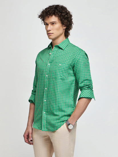 Checked Linen Cotton Shirt