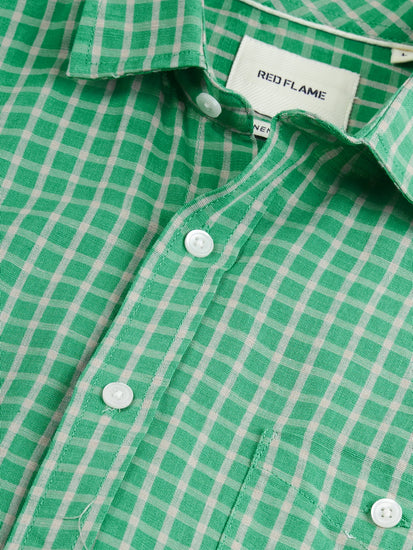 Checked Linen Cotton Shirt