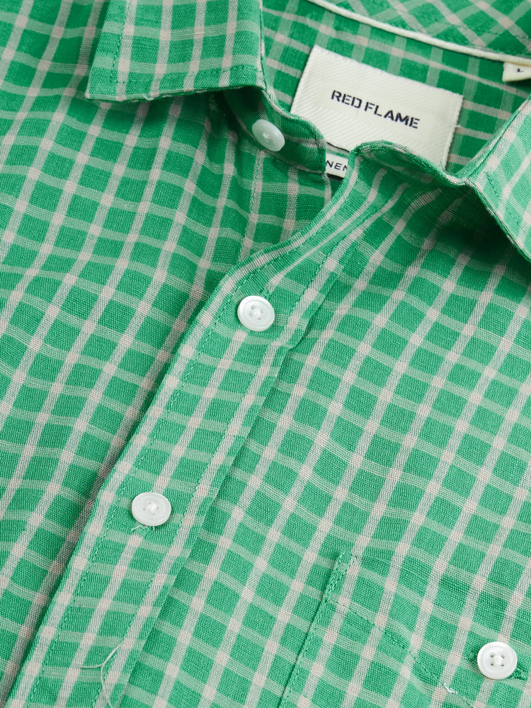Checked Linen Cotton Shirt