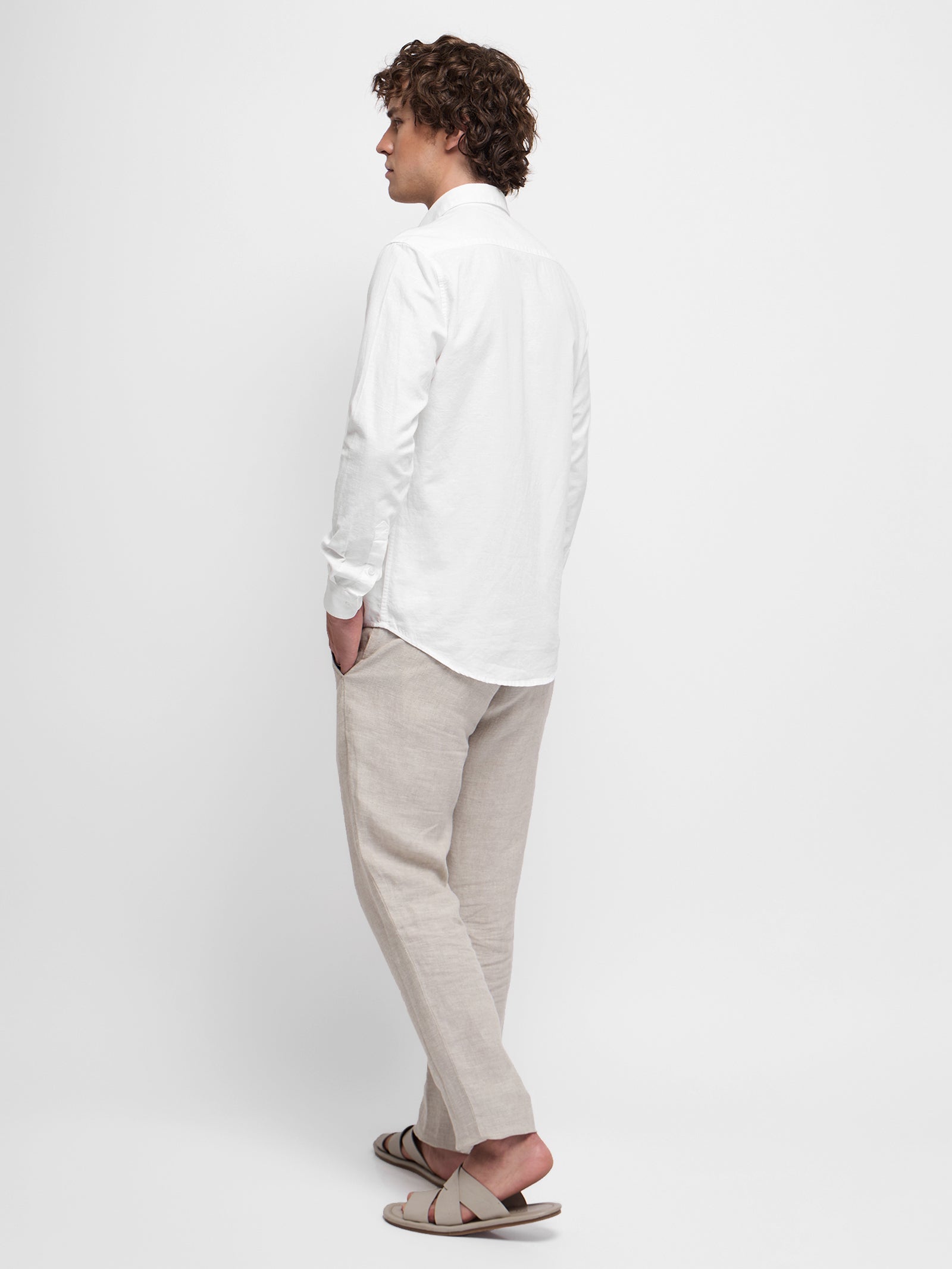 Linen Cotton Blend Oxford Shirt