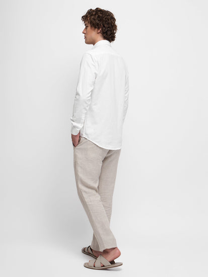 Linen Cotton Blend Oxford Shirt