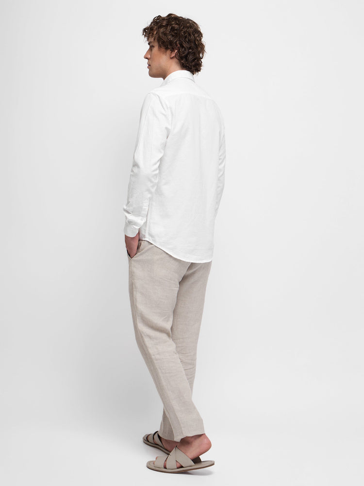 Linen Cotton Blend Oxford Shirt