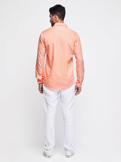 Linen Cotton Blend Oxford Shirt