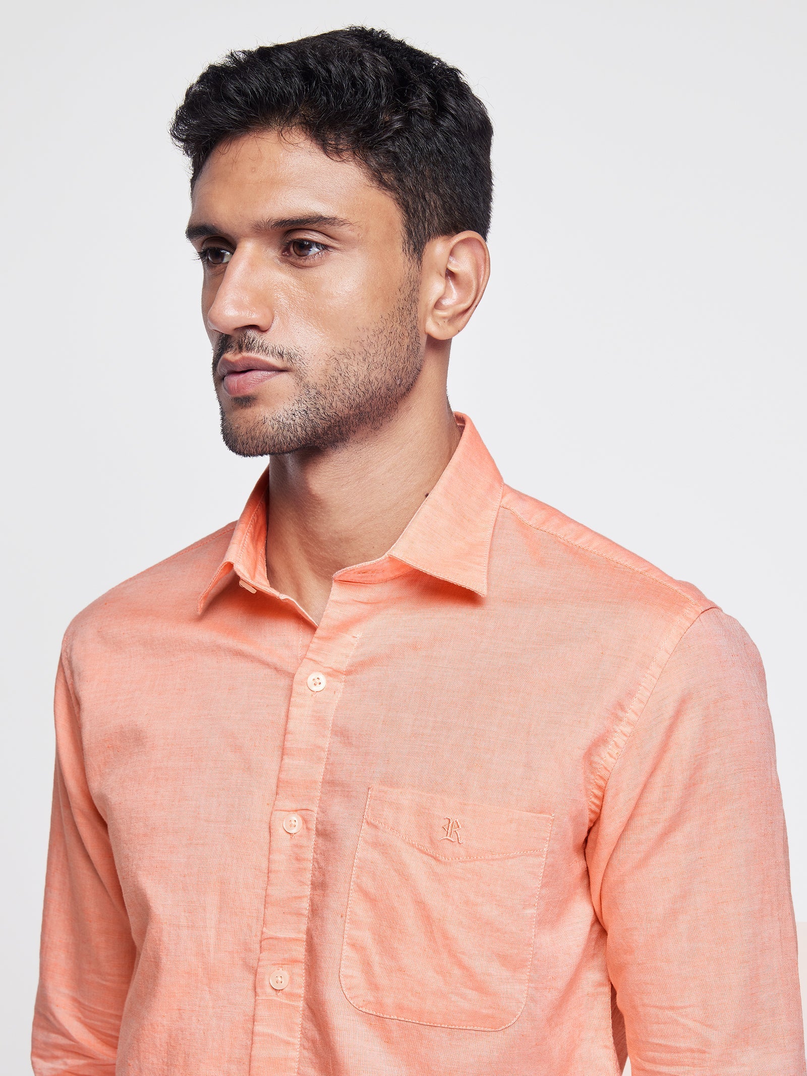 Linen Cotton Blend Oxford Shirt