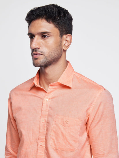 Linen Cotton Blend Oxford Shirt