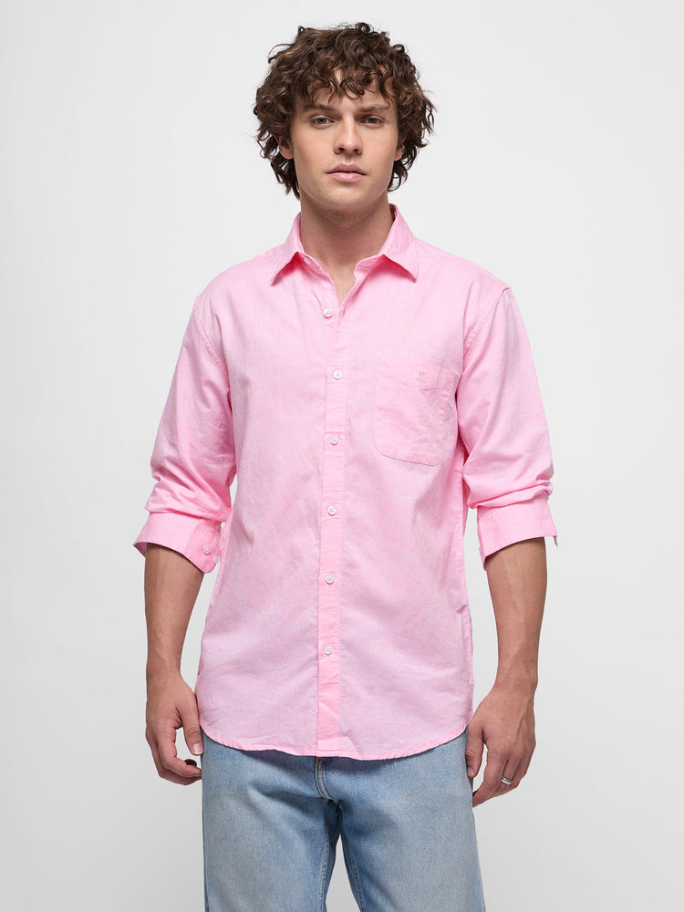 Linen Cotton Blend Oxford Shirt