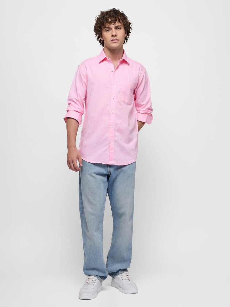 Linen Cotton Blend Oxford Shirt