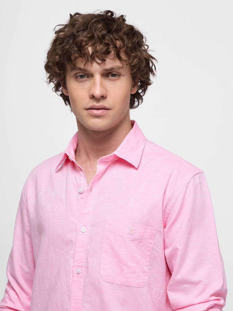 Linen Cotton Blend Oxford Shirt