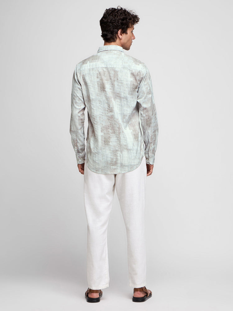 Abstract Print Textured Shirt