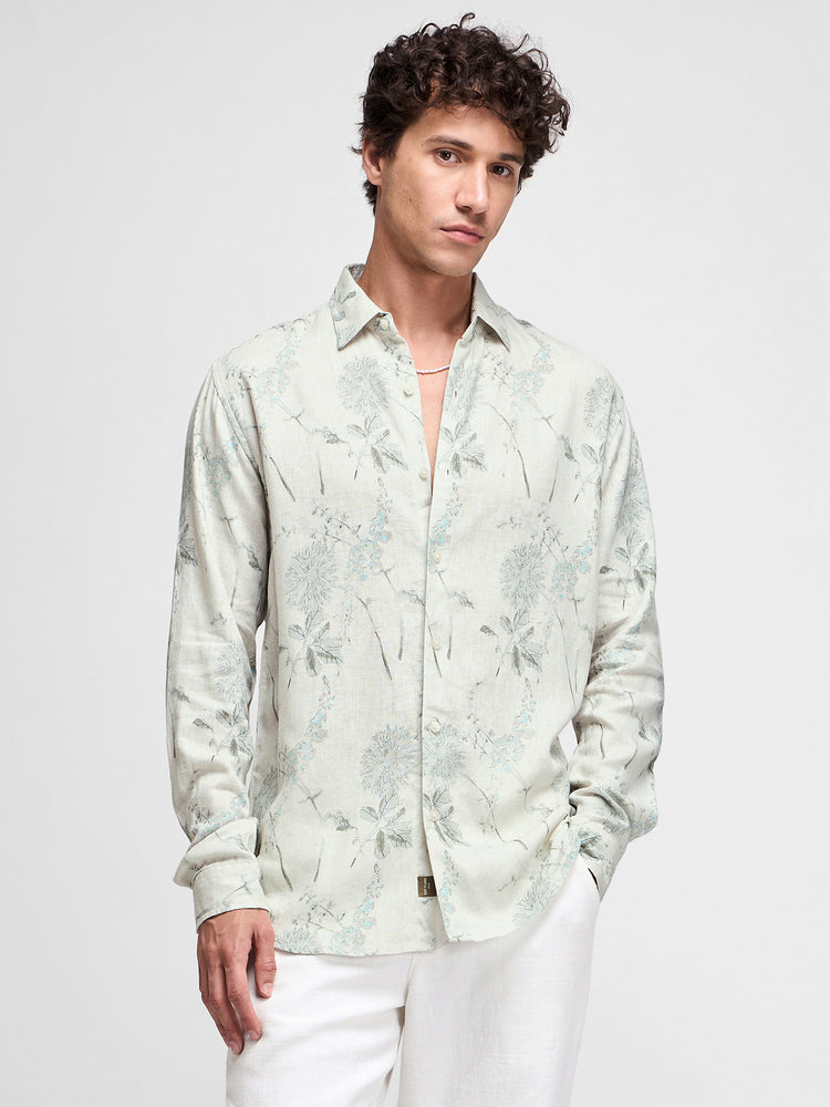 Floral Print Linen Shirt
