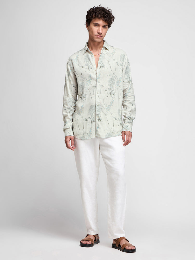 Floral Print Linen Shirt