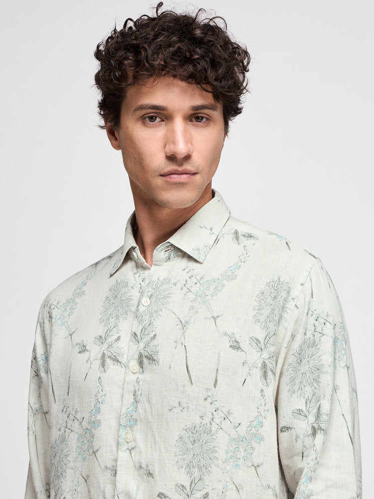 Floral Print Linen Shirt
