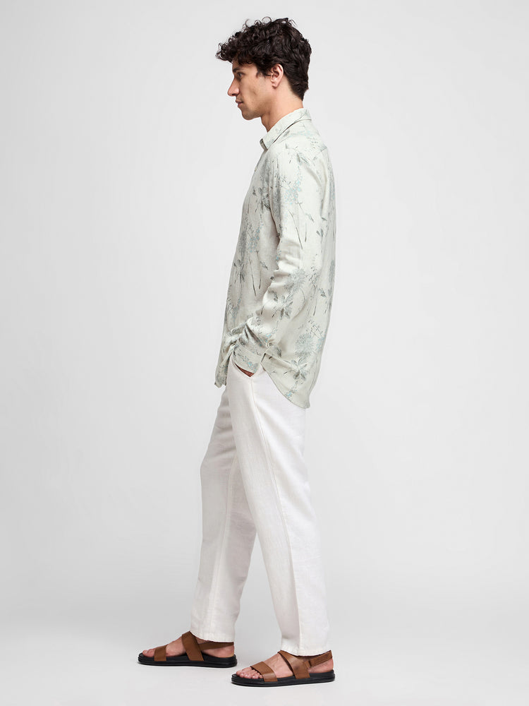 Floral Print Linen Shirt