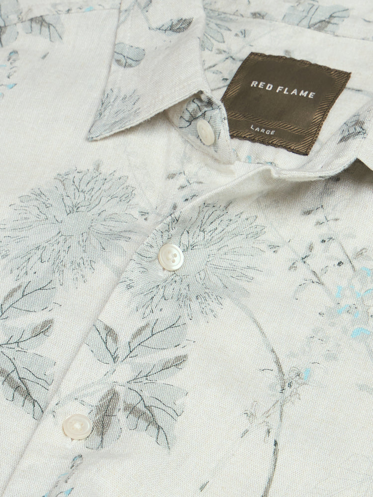 Floral Print Linen Shirt