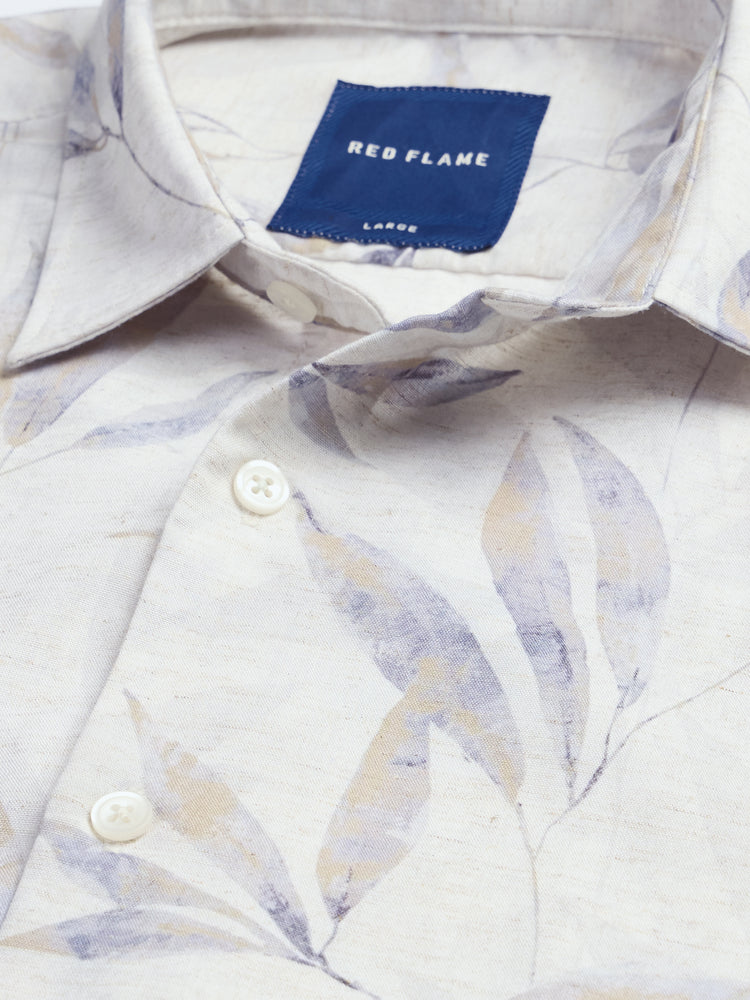 Floral Print Linen Blend Shirt
