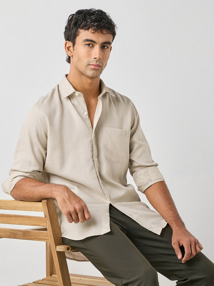 Regular Fit Linen Tencel Shirt