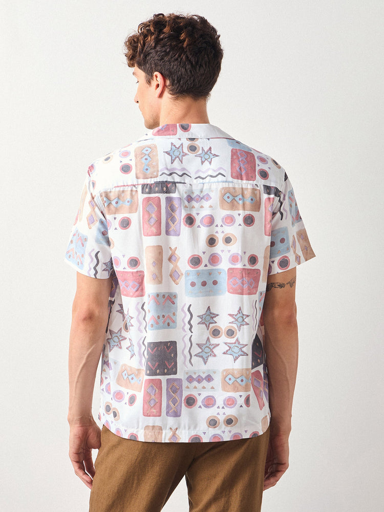 Relaxed Fit Geometric Print Shirt