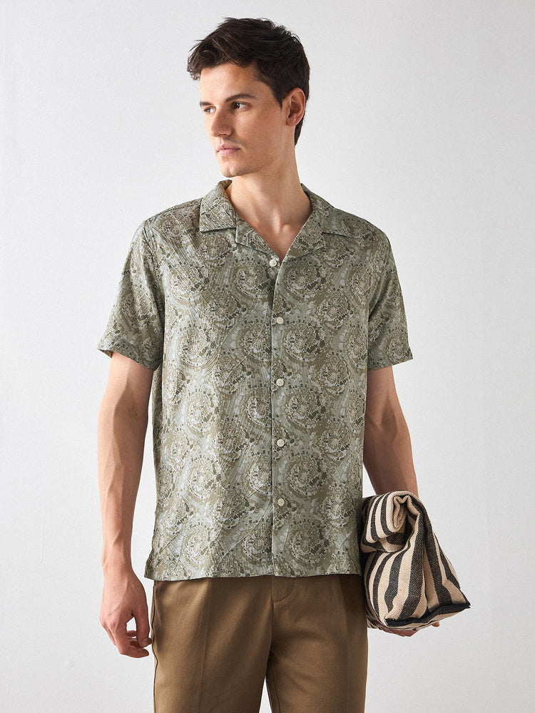 Relaxed Fit Paisley Print Shirt
