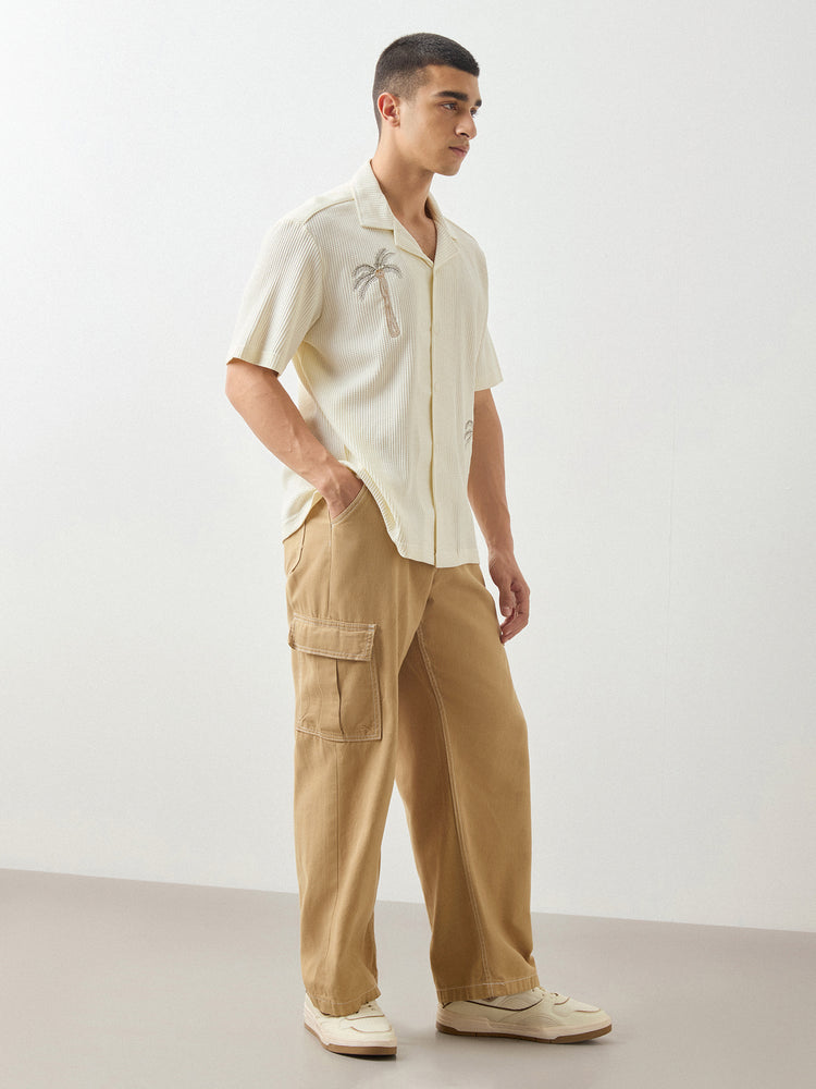 Relaxed Fit Chest Embroidery Shirt