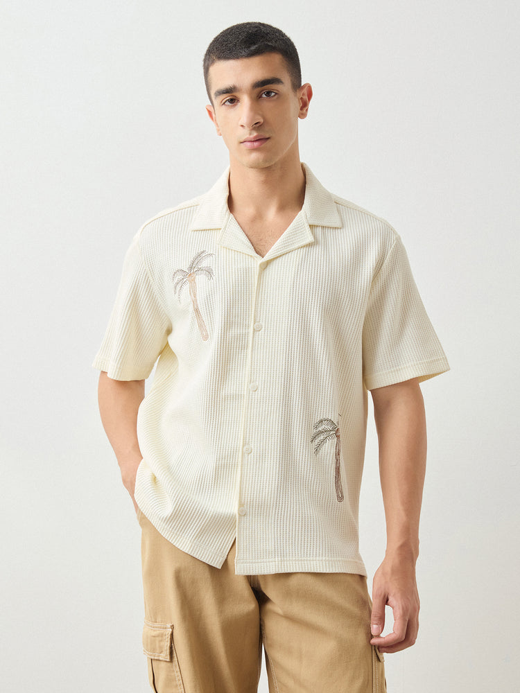 Relaxed Fit Chest Embroidery Shirt