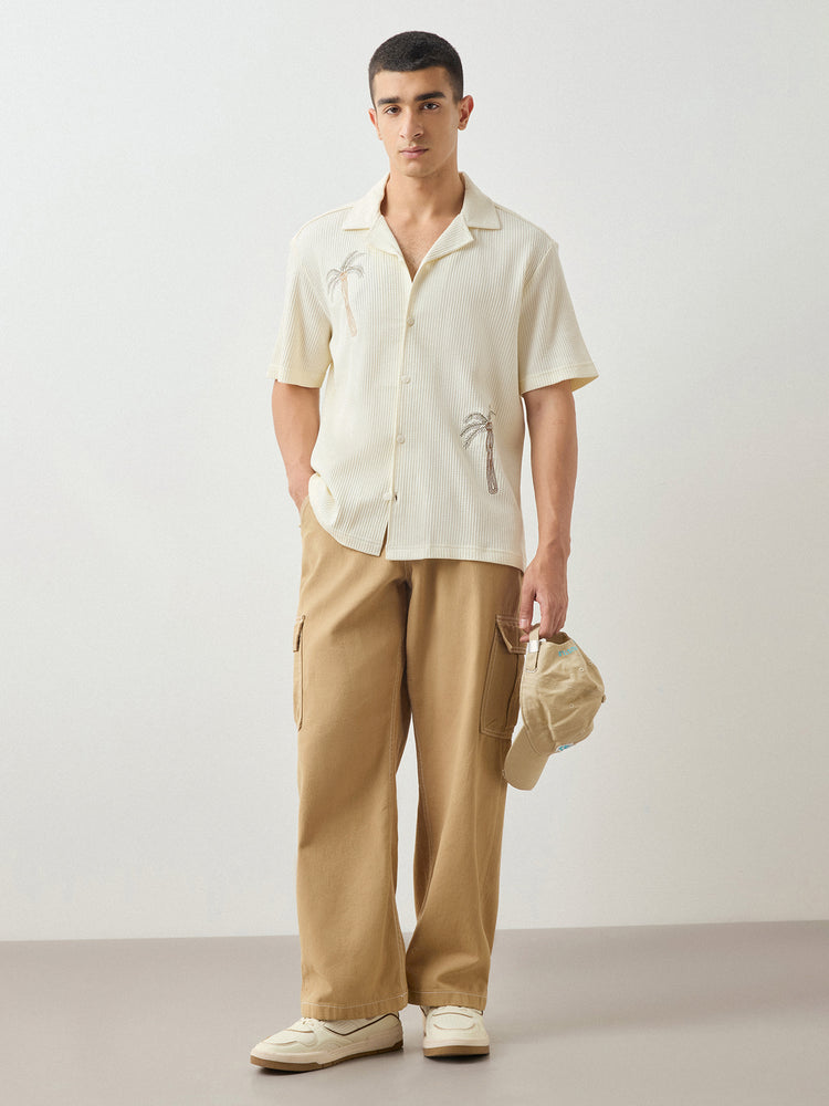 Relaxed Fit Chest Embroidery Shirt
