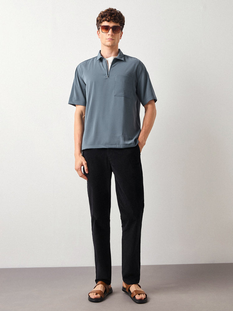 Boxy Fit Zipped Shirt