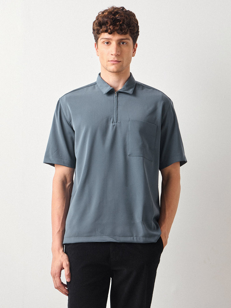 Boxy Fit Zipped Shirt