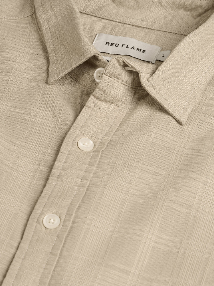 Regular Fit Self Checked Shirt