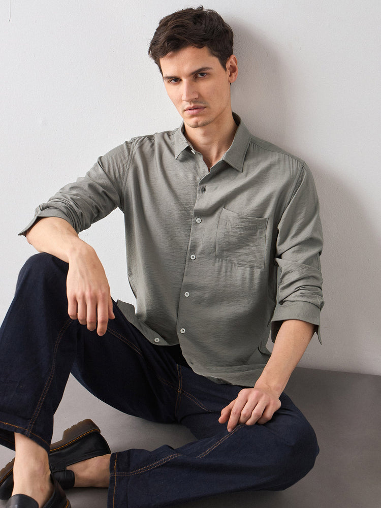 Crinkled Nylon Shirt