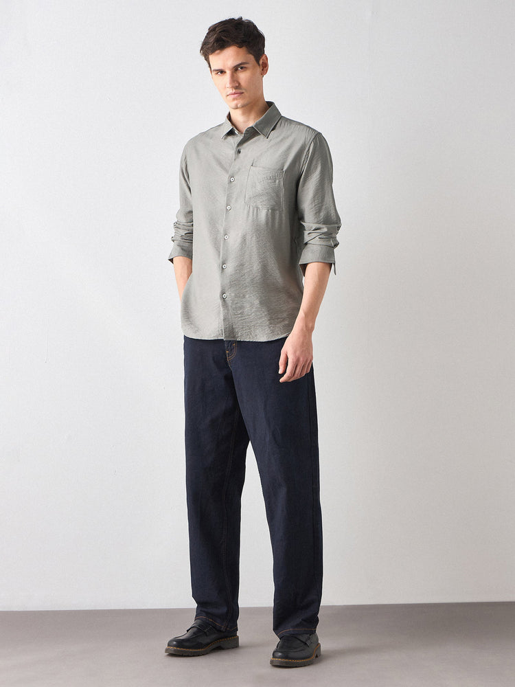 Crinkled Nylon Shirt