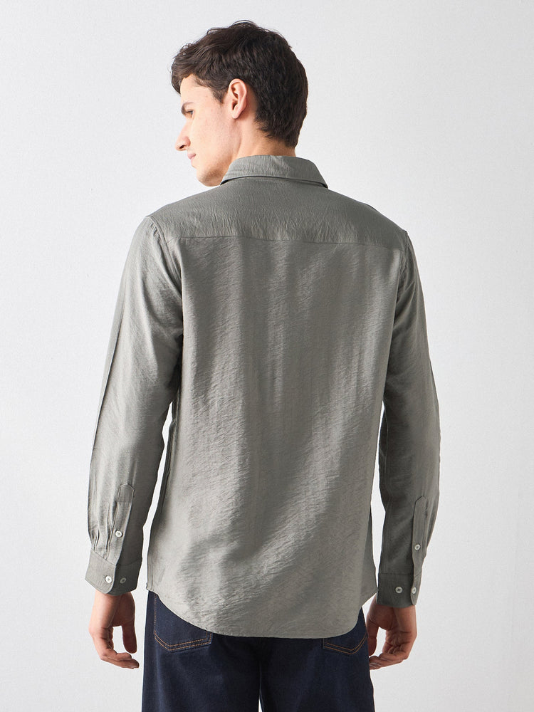 Crinkled Nylon Shirt