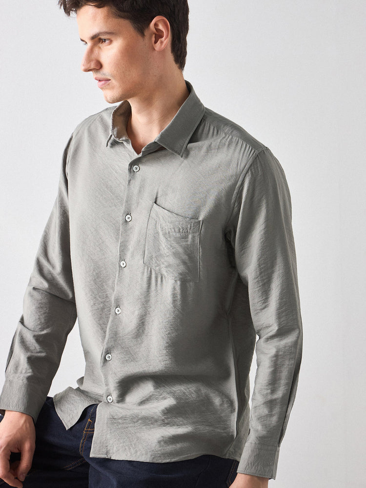 Crinkled Nylon Shirt