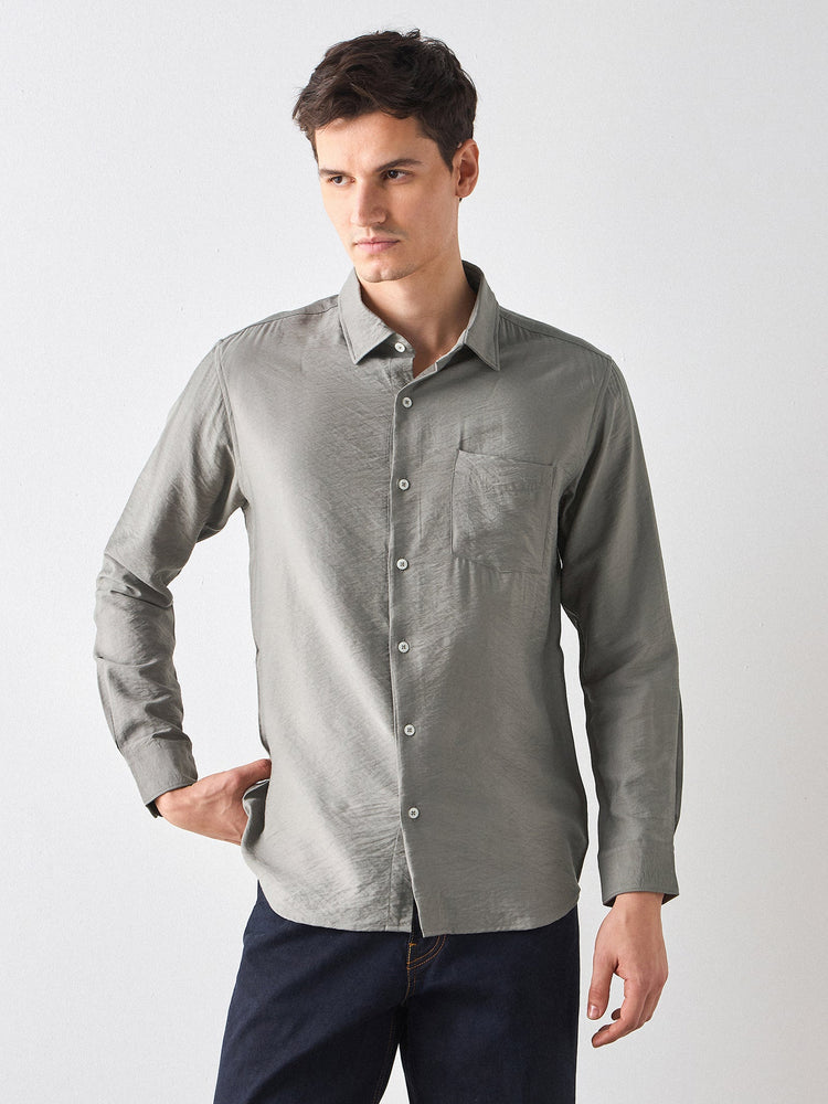 Crinkled Nylon Shirt