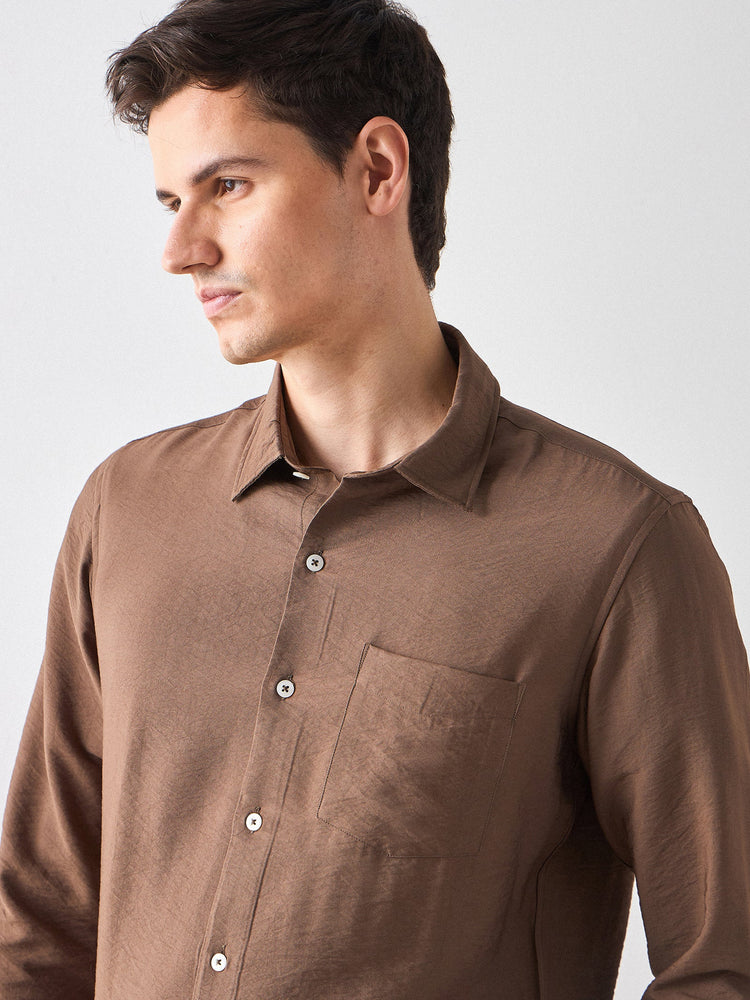 Crinkled Nylon Shirt