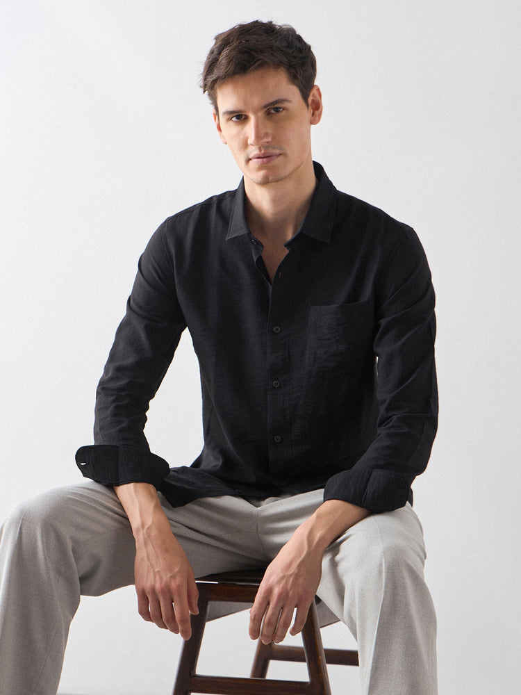 Crinkled Nylon Shirt