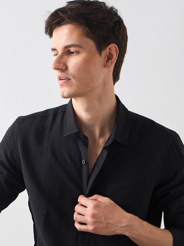 Crinkled Nylon Shirt