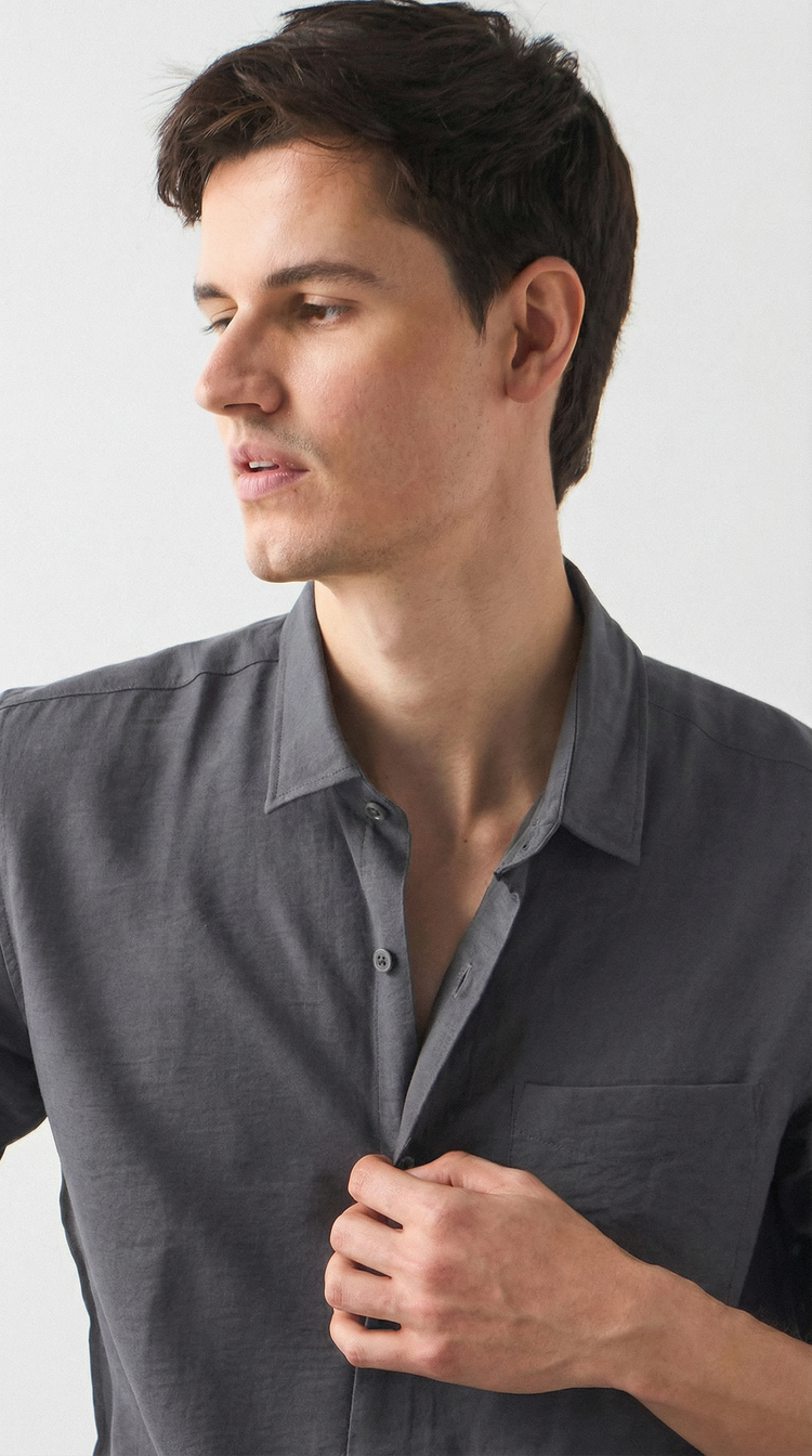 Crinkled Nylon Shirt