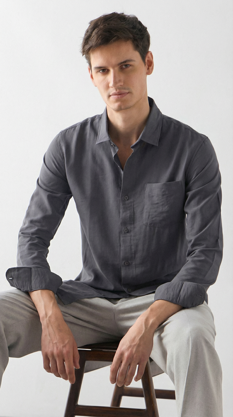 Crinkled Nylon Shirt