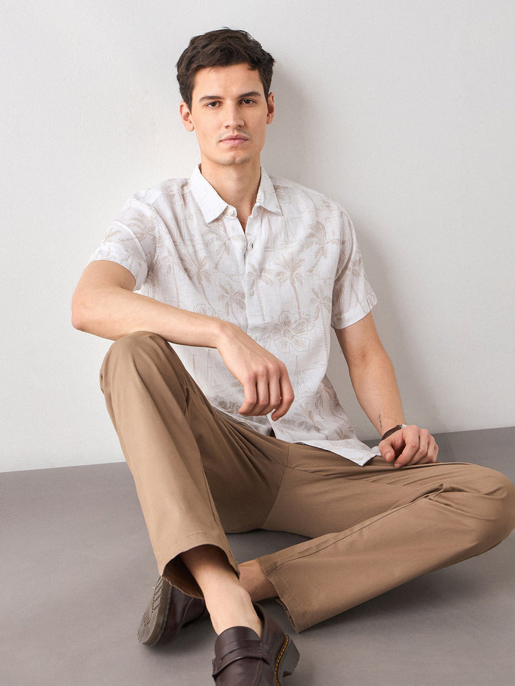 Floral Print Linen Shirt