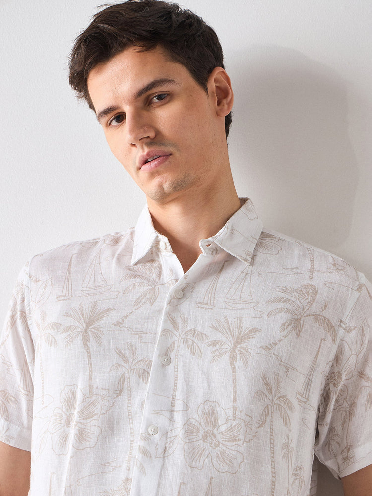 Floral Print Linen Shirt