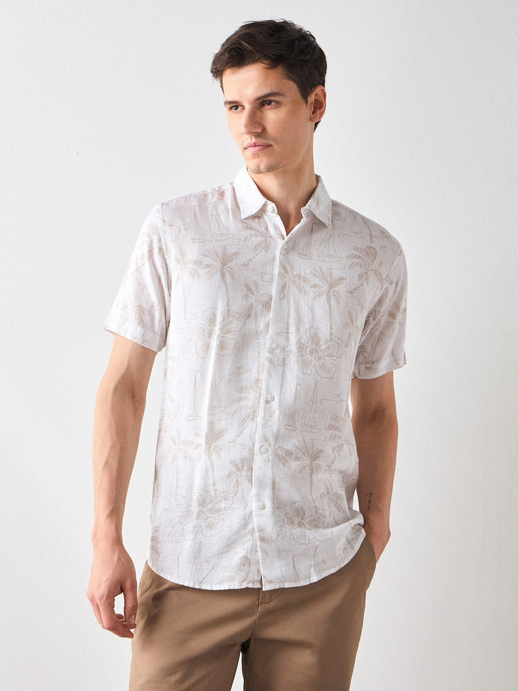 Floral Print Linen Shirt