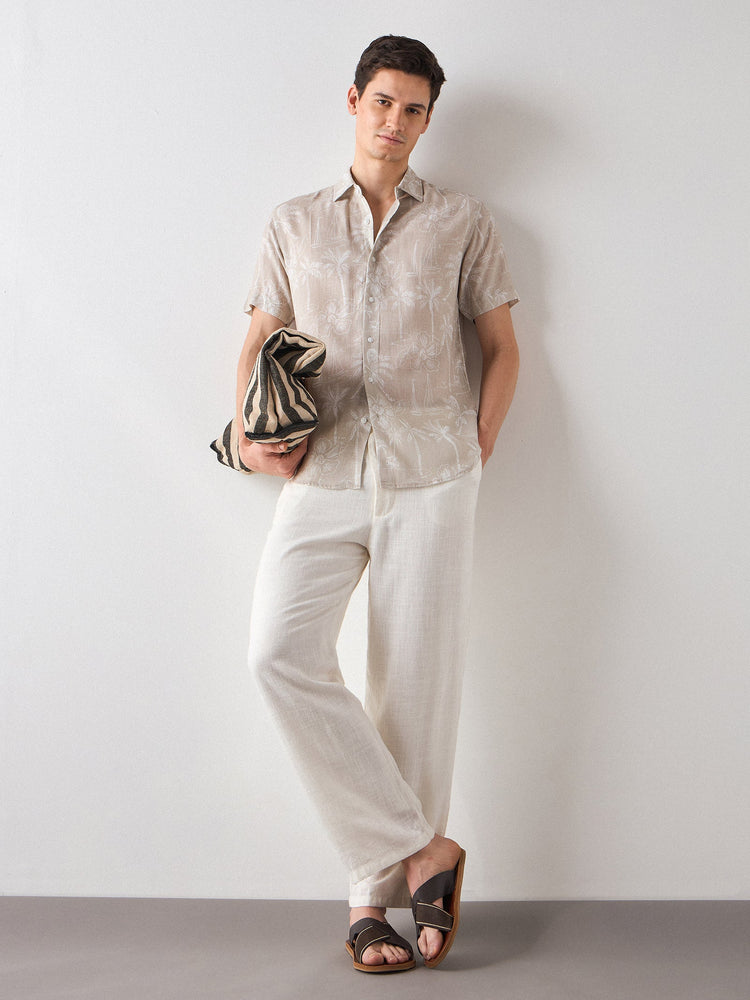 Floral Print Linen Shirt